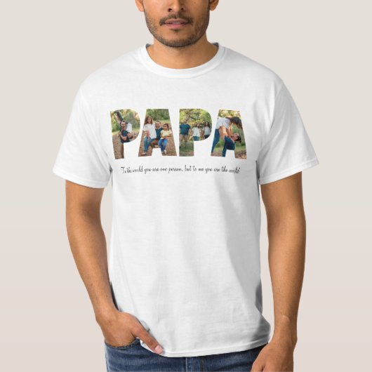 Papa Photo Collage Shirt voor Vaderdag (Voorkant)
