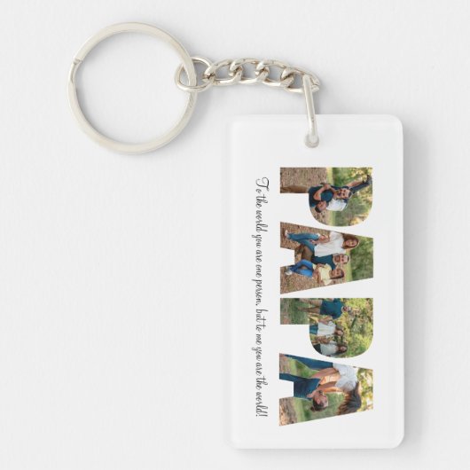 Papa Photo Collage Sleutelhanger voor Vaderdag (Voorkant)