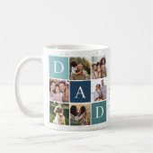 Papa Photo Square Gird Monogram & gepersonaliseerd Koffiemok (Links)