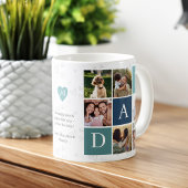 Papa Photo Square Gird Monogram & gepersonaliseerd Koffiemok