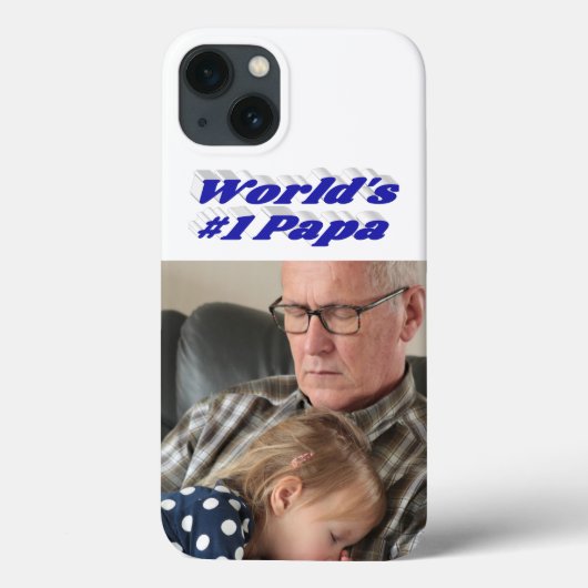 Papa photo with blue text  Case-Mate iPhone case (Achterkant)