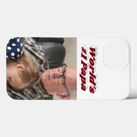Papa photo with burgundy text  Case-Mate iPhone case (Achterkant (horizontaal))