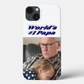 Papa photo with dark blue text  Case-Mate iPhone case (Achterkant)