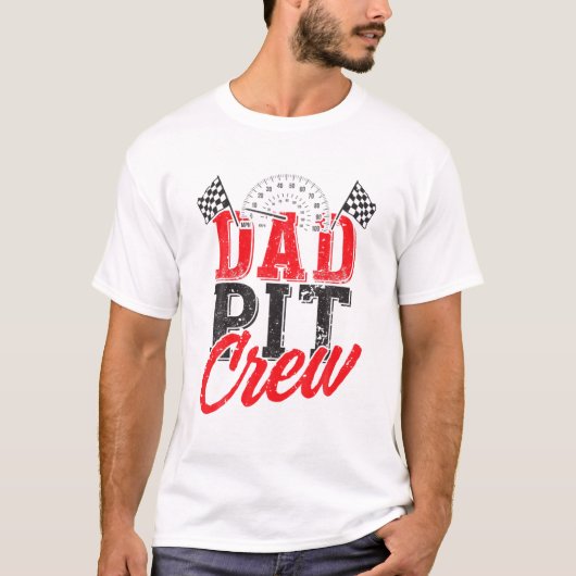 Papa Pit Crew - Birthday Party-auto T-shirt (Voorkant)