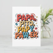Papa Pito Pappy Pawer Bedankkaart (Staand voorkant)