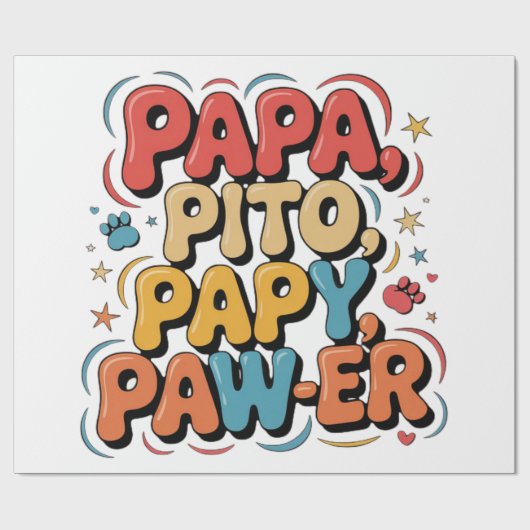 Papa Pito Pappy Pawer Cadeaupapier (Vlak)