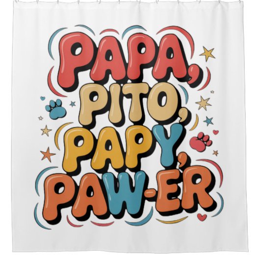 Papa Pito Pappy Pawer Douchegordijn (Voorkant)