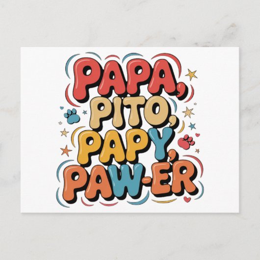 Papa Pito Pappy Pawer Feestdagenkaart (Voorkant)
