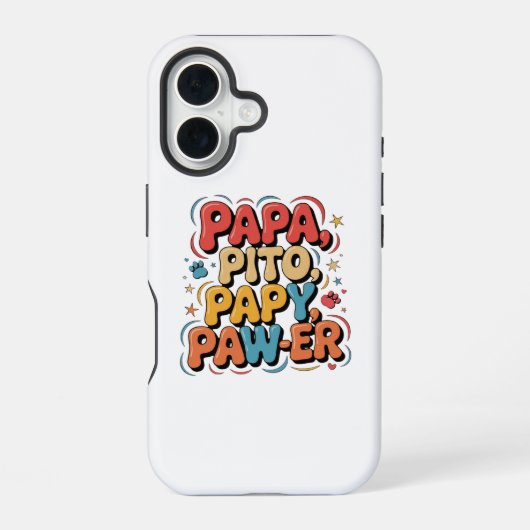Papa Pito Pappy Pawer iPhone 16 Hoesje (Achterkant)