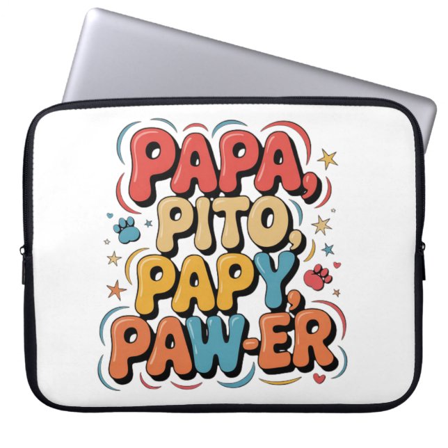 Papa Pito Pappy Pawer Laptop Sleeve (Voorkant)