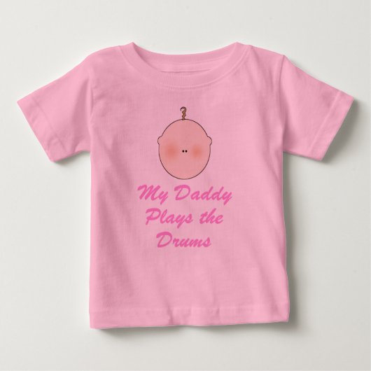 Papa Plays Drums Baby T-shirt (Voorkant)