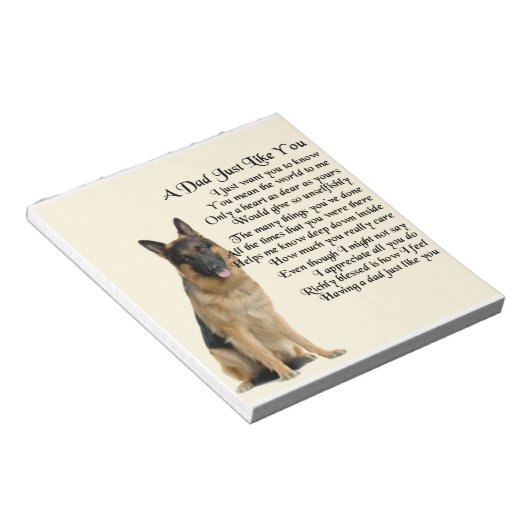 Papa Poem - German Shepherd Dog Notitieblok (Schuin)