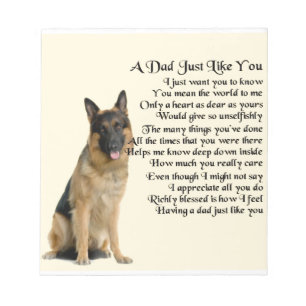 Papa Poem - German Shepherd Dog Notitieblok