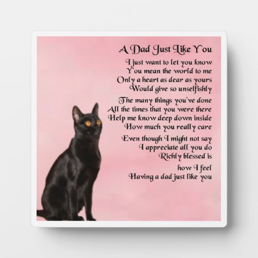 Papa Poem Plaque - Black Cat Design Fotoplaat (Voorkant)
