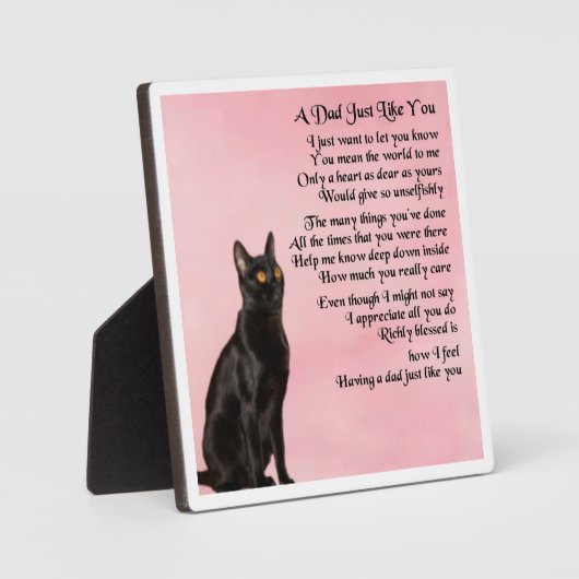 Papa Poem Plaque - Black Cat Design Fotoplaat (Voorkant)