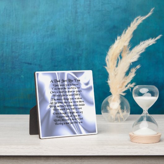 Papa Poem Plaque - Blauw zijdeontwerp Fotoplaat (Insitu)