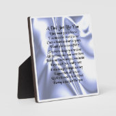 Papa Poem Plaque - Blauw zijdeontwerp Fotoplaat (Voorkant)