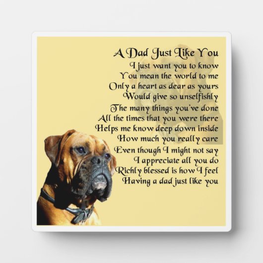 Papa Poem Plaque - Boxer Dog Design Fotoplaat (Voorkant)