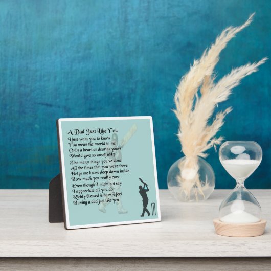 Papa Poem Plaque - Cricket Design Fotoplaat (Insitu)