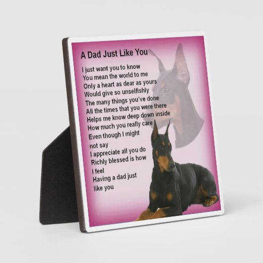Papa Poem Plaque - Doberman Dog Design Fotoplaat (Voorkant)
