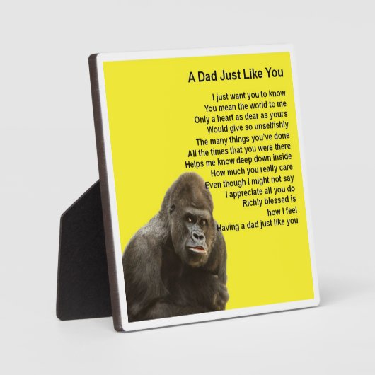 Papa Poem Plaque - Gorilla Design Fotoplaat (Voorkant)
