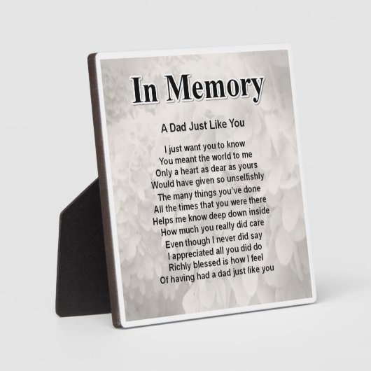 Papa Poem Plaque - In Memory Design Fotoplaat (Voorkant)