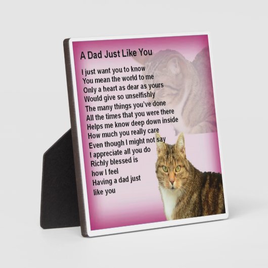 Papa Poem Plaque - Kat Design Fotoplaat (Voorkant)