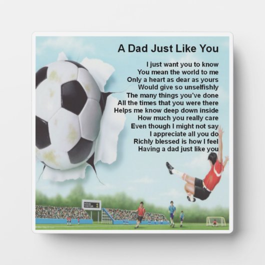 Papa Poem Plaque - Ontwerp van Football Fotoplaat (Voorkant)