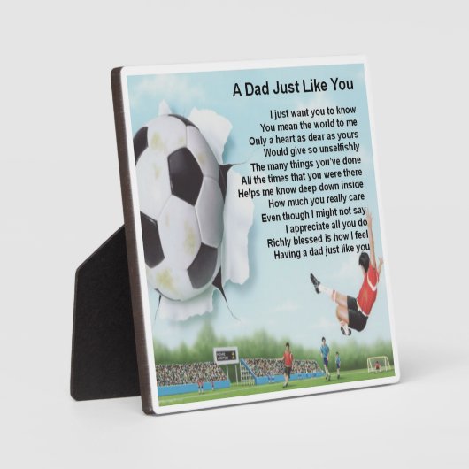 Papa Poem Plaque - Ontwerp van Football Fotoplaat (Voorkant)