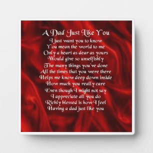 Papa Poem Plaque - Rood zijderijontwerp Fotoplaat