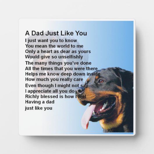 Papa Poem Plaque - Rottweiller Dog Design Fotoplaat (Voorkant)