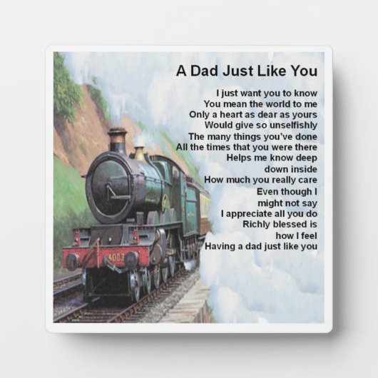 Papa Poem Plaque - Train Design Fotoplaat (Voorkant)