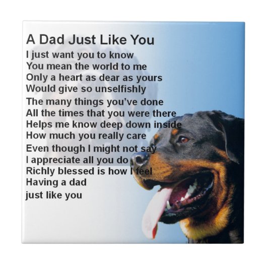 Papa Poem - Rottweiler Design Tegeltje (Voorkant)