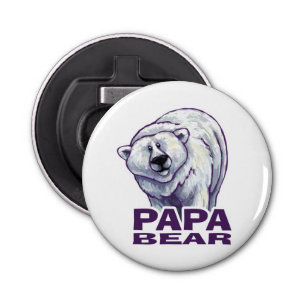 Papa Polar Beer Button Flesopener