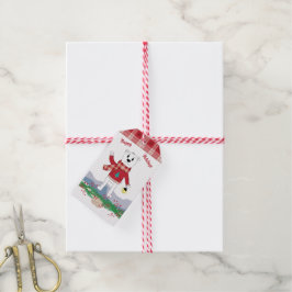 Papa Polar Beer Holding Lantaarn Geschenk Labels Cadeaulabel