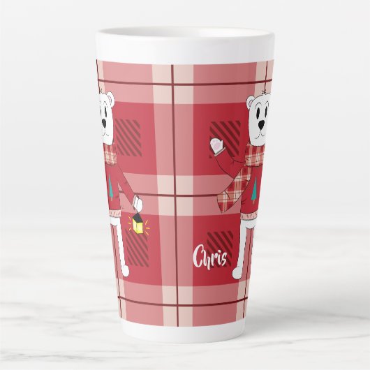 Papa Polar Beer Red Pset Holiday Latte Mok (Voorkant)