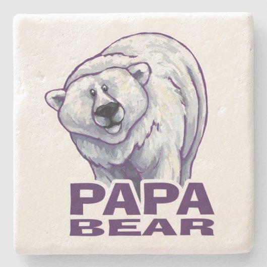 Papa Polar Beer Stenen Onderzetter (Voorkant)