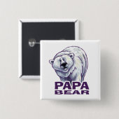 Papa Polar Beer Vierkante Button 5,1 Cm (Voorkant /achterkant)