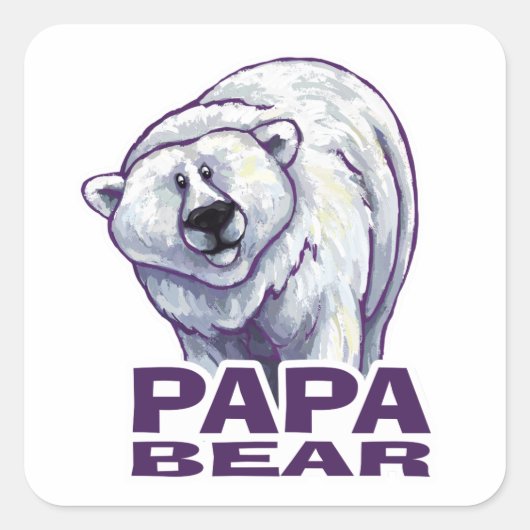 Papa Polar Beer Vierkante Sticker (Voorkant)