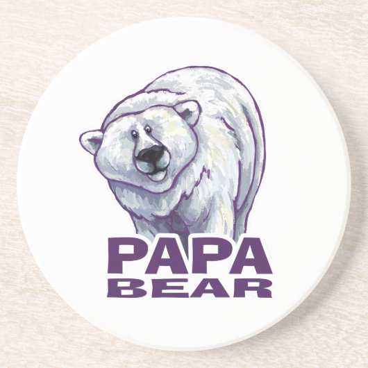 Papa Polar Beer Zandsteen Onderzetter (Voorkant)