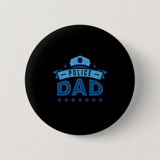 Papa Policeman Ronde Button 5,7 Cm (Voorkant)