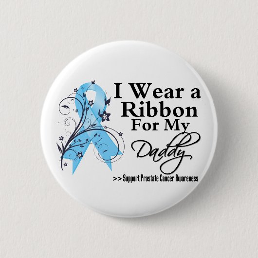 Papa Prostate Cancer Ribbon Ronde Button 5,7 Cm (Voorkant)