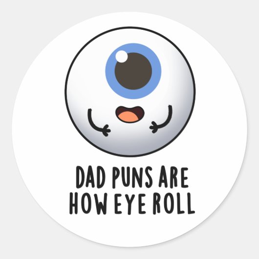 Papa puns zijn hoe oog rollen grappige oog woordsp ronde sticker (Voorkant)
