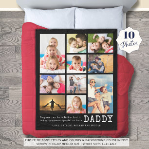 Papa Quote 10 Fotocollage gepersonaliseerd Fleece Deken