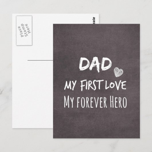 Papa Quote: Mijn eerste liefde, mijn eeuwig Hero Briefkaart (Voorkant / Achterkant)