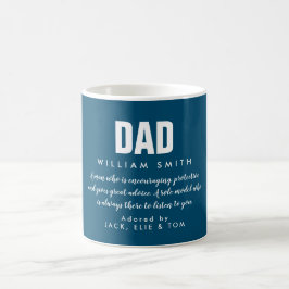 Papa Quote Modern Typografie Blue Coffee Mok