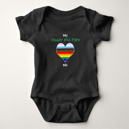 Papa Rainbow Heart Baby Bodysuit