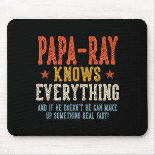Papa-ray weet alles vaderdag retro muismat