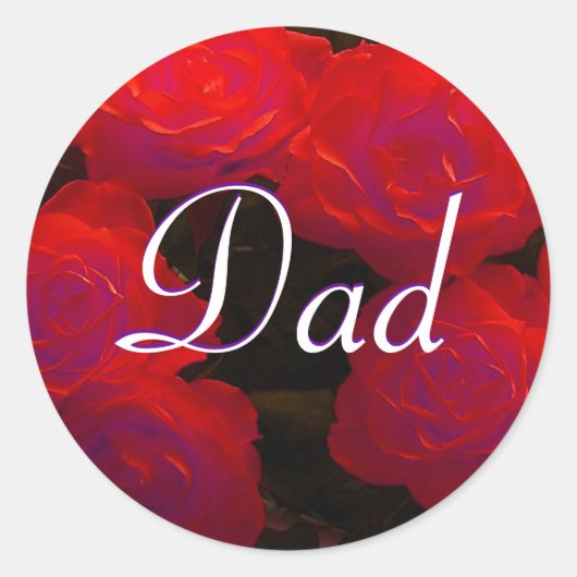 Papa Red Roses Sticker (Voorkant)