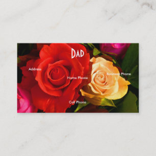 Papa Red Yellow Roses Profile Card Contactkaartje